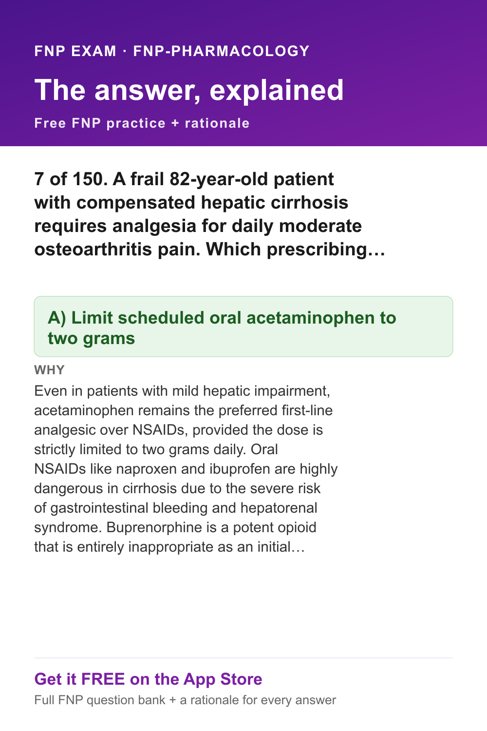 FNP answer and rationale — fnp-pharmacology
